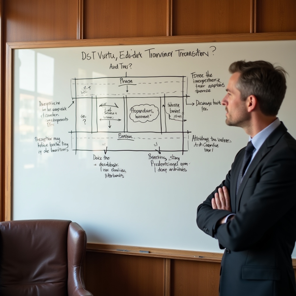Tabule s diagramem procesu kariérního přechodu a poznámkami